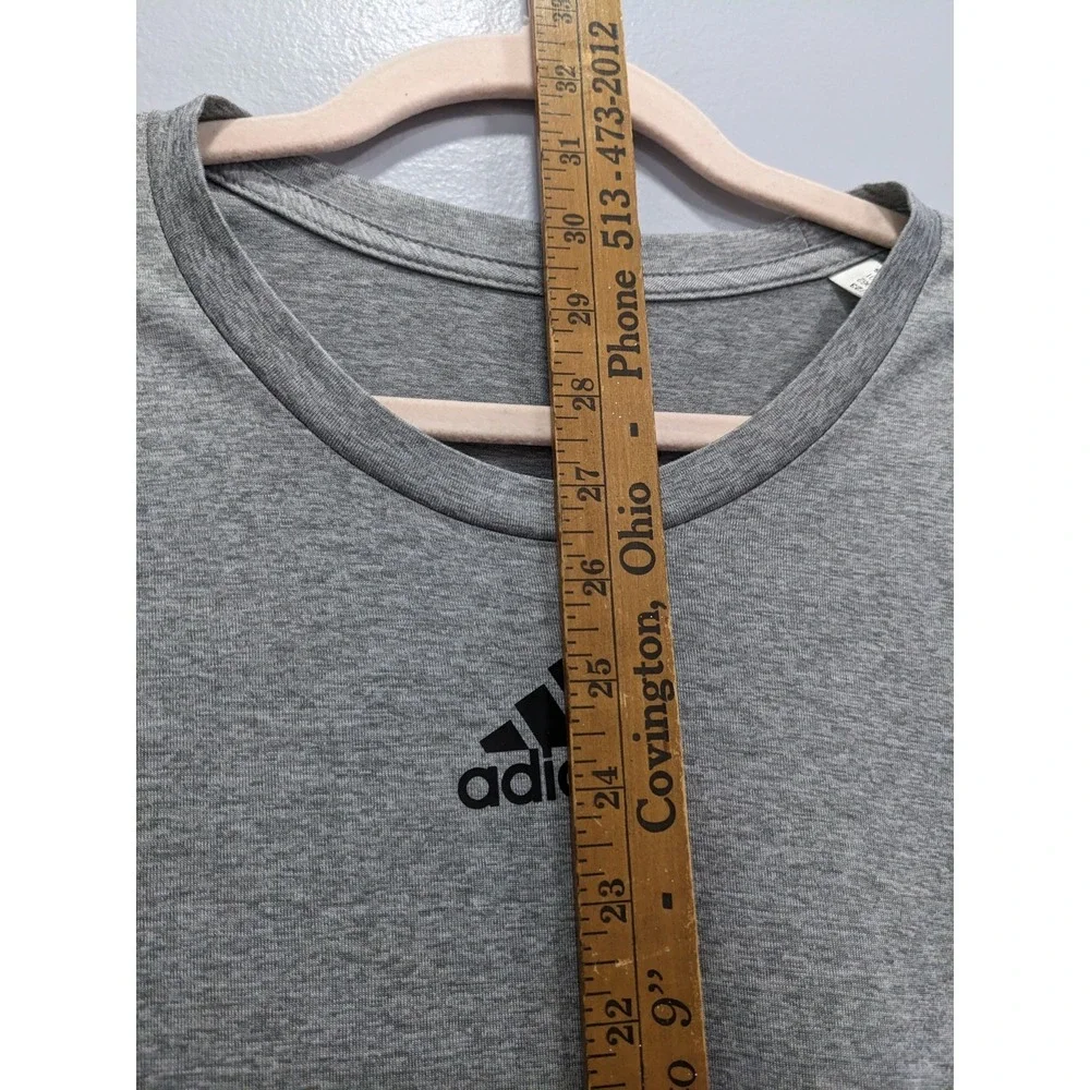 adidas Aeroready Gray Shirt Men 2XL Performance Sportswear Workout Sports Logo